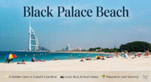 A quiet, untouched stretch of sandy beach nestled between royal palaces along the Dubai coast, KhaleejFusion