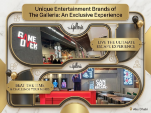 Game Over Escape Rooms entrance and reception desk at The Galleria Abu Dhabi, khaleejFusion