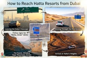 Driving route from Dubai to Hatta via desert and mountains, KhaleejFusion