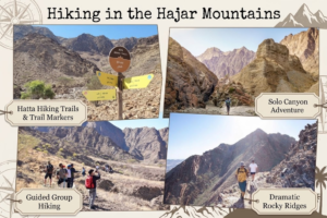 Guided hiking trails and rocky ridges in the Hajar Mountains, KhaleejFusion