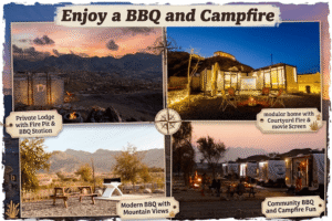 BBQ fire pits and campfire areas at Hatta Resorts, KhaleejFusion
