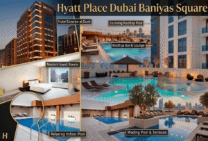 Hyatt Place Dubai Baniyas Square rooftop pool and luxury rooms, KhaleejFusion