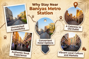 Baniyas Square Metro Station entrance, Deira souks, and streetscapes, KhaleejFusion