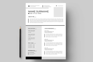 Clean, professional ATS-friendly resume template featuring a two-column layout, contact header, professional summary, education, job experience, and skill ratings, Khaleej fusion